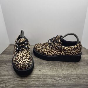 TUK Anarchic Creeper Shoes Leopard Rockabilly Punk Retro Women’s 8 Mens 6